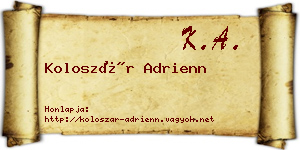 Koloszár Adrienn névjegykártya